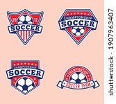 soccer logo and badges this... | Shutterstock .eps vector #1907963407