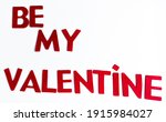 red be my valentine letters on... | Shutterstock . vector #1915984027