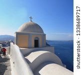 Small photo of Greek church in Fira, Santori island, Greece