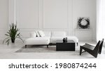 Modern white designer sofa on...