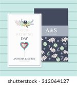wedding invitation card suite... | Shutterstock .eps vector #312064127