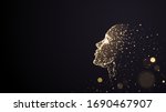 human face on a black... | Shutterstock .eps vector #1690467907