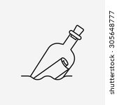 Message In A Bottle Line Icon