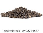 Pile of Black Black pepper isolated on white background.