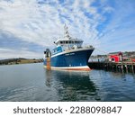 Small photo of Lunenburg, NS, CAN, April 7, 2023 - A view of the Maude Adams that is docked along a wharf in Lunenburg, Nova Scotia.