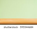 empty top wooden shelves and... | Shutterstock . vector #595544684