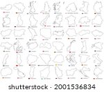 big vector set of all europe... | Shutterstock .eps vector #2001536834