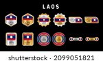 made in laos label  stamp ... | Shutterstock .eps vector #2099051821