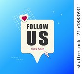 follow us  button with an arrow ... | Shutterstock .eps vector #2154883931