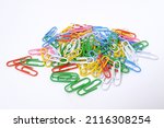 paper clip isolated on a white... | Shutterstock . vector #2116308254