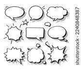 Free vector speech bubble vector in halftone style set free vector image