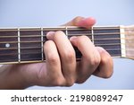 Small photo of C7 chord ,how to arrange guitar chords, beginner guitar, stringed music , minor major basic and close up finger on flat