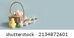 Easter wicker basket with...