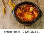 Small photo of kimchi nabe udon (Japanese-style Kimchi Hot Pot Udon)