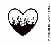 burning heart icon logo design. ... | Shutterstock .eps vector #2074413514