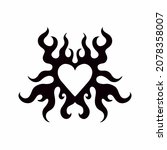 flaming heart love symbol logo... | Shutterstock .eps vector #2078358007