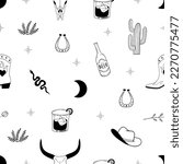 Seamless Pattern With Western...