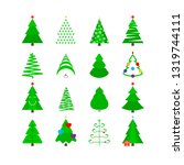 green christmas tree icon set.... | Shutterstock . vector #1319744111