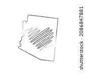 Arizona Us State Hand Drawn...