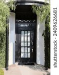 Small photo of Transom window over the front door of a luxury building
