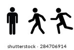 man stands   walk and run icon... | Shutterstock .eps vector #284706914