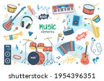music concept isolated elements ... | Shutterstock .eps vector #1954396351