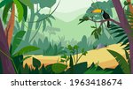 jungle forest view  banner in... | Shutterstock .eps vector #1963418674