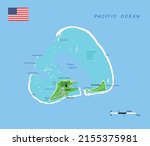 Vector illustration Midway Island (Atoll) map
