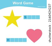 word game worksheet. complete... | Shutterstock .eps vector #2160424237