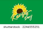 Happy Kansas Day. Animation greeting text for Kansas day with sunflower is perfect for those of you who want to give greeting videos to your closest family, friends, business partners, and other needs