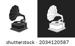 gramophone vector  available in ... | Shutterstock .eps vector #2034120587