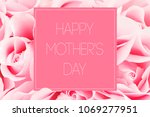 pink greeting card of roses... | Shutterstock . vector #1069277951