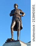 Small photo of Portsmouth,England,February 23rd 2022. Statue of Horatio Nelson on the Grande parade in Old Portsmouth, England
