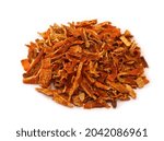 dried orange peel  isolated on white background
       