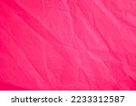Small photo of an empty wrinkled tissue paper textured background In Color of the year 2023 vibrates with vim and vigor magenta