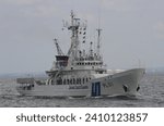 Small photo of Tokyo-bay Kanagawa Japan , Jun. 5 2012 Japan Coast Guard's 1000 ton class patrol vessel PL-01 Oki 993 gross tons Commissioned in 1989 Decommissioned in 2017 and given to Malaysia.