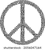 black peace word  forming a... | Shutterstock . vector #2056047164