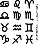 set of black zodiac icons ... | Shutterstock .eps vector #2056049051