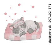 Baby Grey Cartoon Cat In...