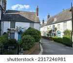 Small photo of Lewes, UK - 16.05.2023.Harvey's Yard street view in Lewes, East Sussex, England, UK. Charming medieval residential houses along the street leading to Harvey's Brewery.Lewes is the county town of East