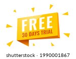 30 days free trial sale tag... | Shutterstock .eps vector #1990001867