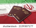 Small photo of Iranian passport on its flag ,Iranian passports, also known as Persian passports, are issued to nationals of Iran for the purpose of international travel.