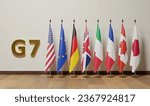 Small photo of Flags of The Group of Seven (G7) is an intergovernmental political forum consisting of Canada, France, Germany, Italy, Japan, the United Kingdom and the United States; additionally, the European Union