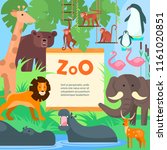 zoo animals vector flat style... | Shutterstock .eps vector #1161020851