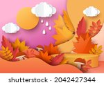 orange round display podium... | Shutterstock .eps vector #2042427344