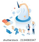 unicorn startup  successful... | Shutterstock .eps vector #2134083347