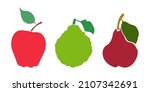 vector set of fruits   red... | Shutterstock .eps vector #2107342691