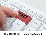 Small photo of Handwriting text Virus. Word for infective agent that consists nucleic acid molecule in protein coat Editing New Story Title, Typing Online Presentation Prompter Notes