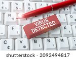 Small photo of Conceptual display Virus Detected. Business concept a computer program used to prevent and remove malware Editing New Story Title, Typing Online Presentation Prompter Notes