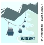 Ski Resort With Snow Capped...